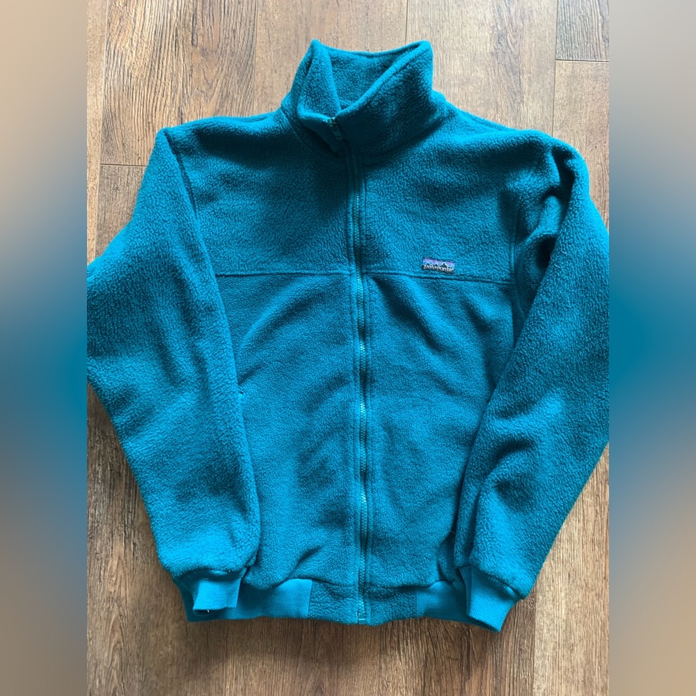 Vintage Patagonia fleece jacket / Teal / size: M